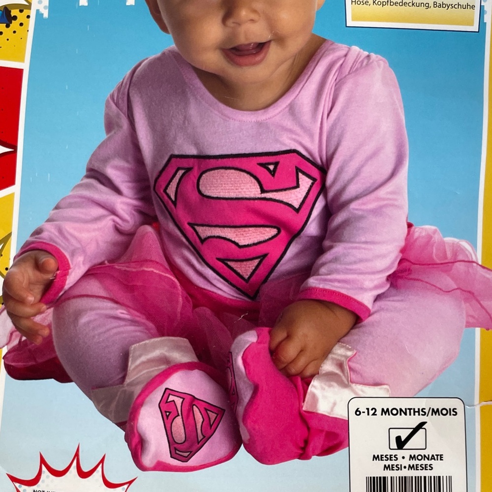 DC Supergirl Baby Costume in Pink Size 6-12 months Halloween Costume  NWT - Picture 3 of 7